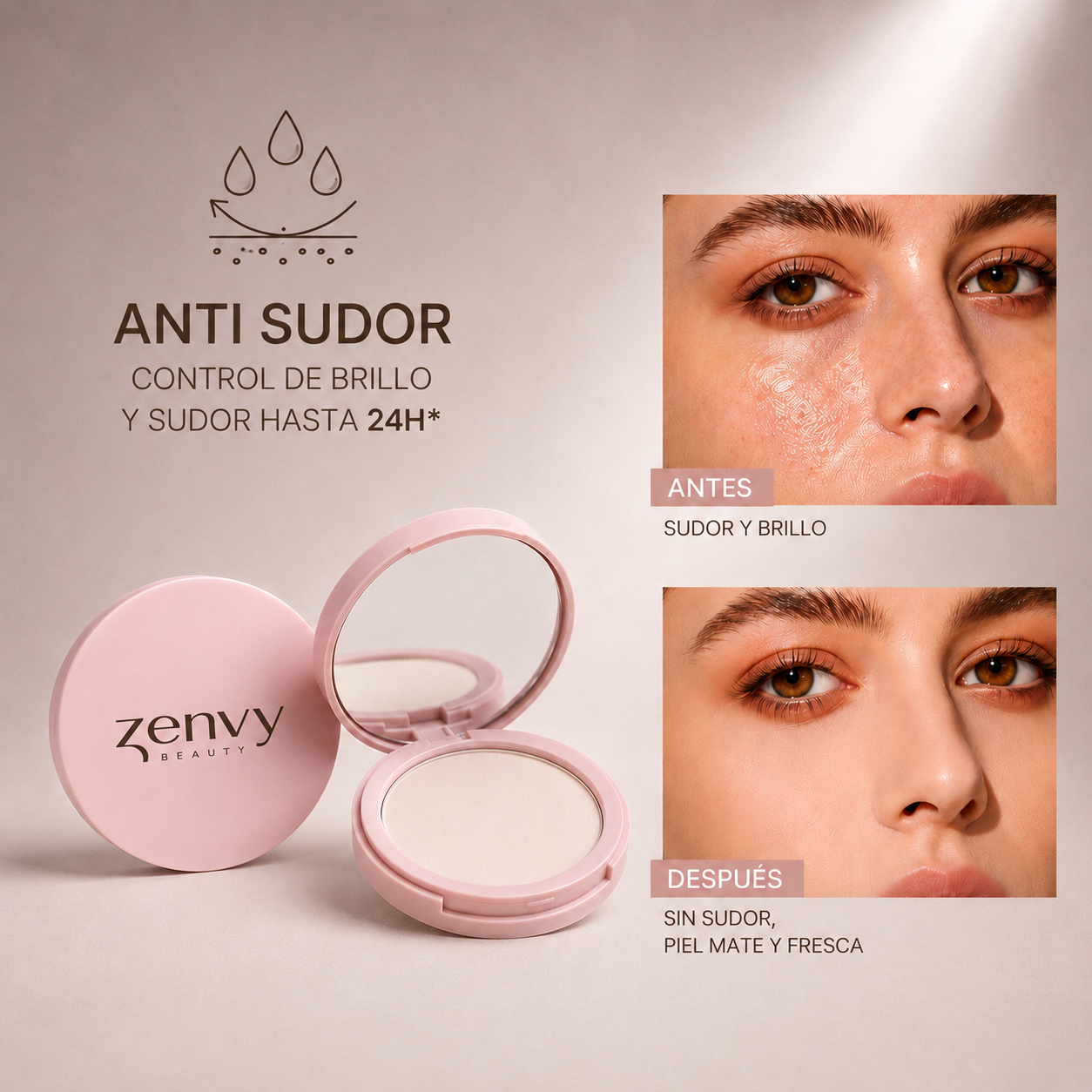 DRYSKIN Polvos faciales anti-sudor 24H