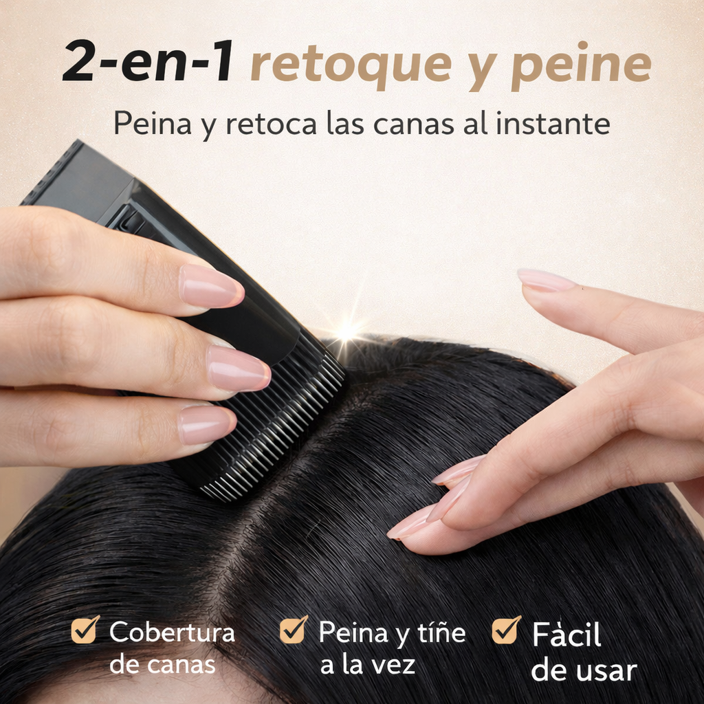 Peine Retocador de Canas 2 en 1 – Cobertura Instantánea